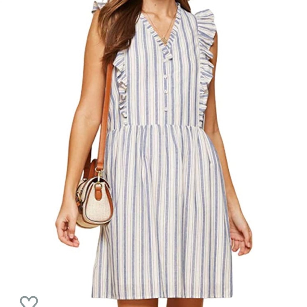 Blue & White Striped Dress